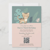 Invitation Code QR Anniversaire Enfants Tiny Tiger Douce Jung (Devant)