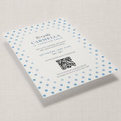 Invitation Code QR Anniversaire French Blue à pois