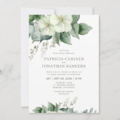 Invitation Code QR aquarelle floral rustique élégant mariage (Devant)