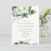 Invitation Code QR aquarelle floral rustique élégant mariage (Debout devant)