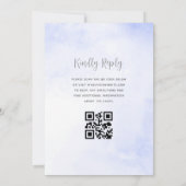 Invitation Code QR aquarelle florale argent bleu Quinceañera (Dos)