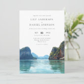 Invitation Code QR aquarelle mariage à Phuket Thaïlande (Debout devant)