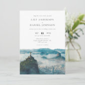 Invitation Code QR aquarelle Rio Brésil mariage (Debout devant)