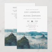 Invitation Code QR aquarelle Rio Brésil mariage (Devant / Derrière)