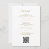 Invitation Code QR Argent Ancien Élégant Mariage (Dos)
