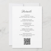 Invitation Code QR Argent Ancien Noir et Blanc Mariage Élégan (Dos)