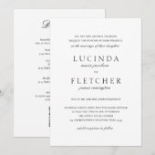 Invitation Code QR Argent Ancien Noir et Blanc Mariage Élégan (Devant / Derrière)