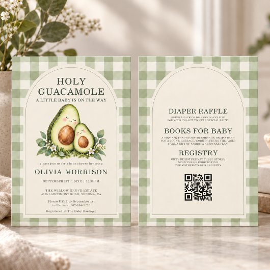 Invitation Code QR Avocat Baby Shower