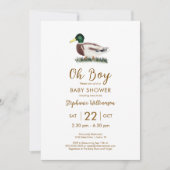 Invitation Code QR Baby Shower Canard Colvert Oh Garçon (Devant)