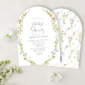 Invitation Code QR Baby shower Fleur sauvage neutre pour les 