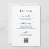 Invitation Code QR Baby Shower Thé à l'anglaise Hydrangea Ble (Dos)