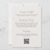 Invitation Code QR Ballon Vert Menthe Panda Mignon Baby Showe (Dos)