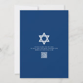Invitation Code QR Bar Mitzvah Bleu Nuit Argent Tallit Script (Dos)