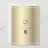 Invitation Code QR Bar Mitzvah Noir Or Script Tallit Gras (Dos)