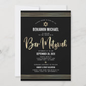 Invitation Code QR Bar Mitzvah Noir Or Script Tallit Gras (Devant)