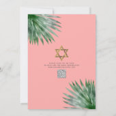 Invitation Code QR Bar Mitzvah Tropical Floral Script Or (Dos)