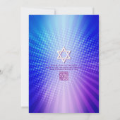 Invitation Code QR Bat Mitzvah Rétro Dégradé Bleu Violet Amus (Dos)