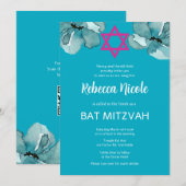 Invitation Code QR Bat mitzvah rose (Devant / Derrière)