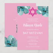 Invitation Code QR Bat mitzvah rose (Devant / Derrière)