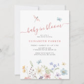 Invitation Code QR bébé en fleurs fête de bébé fille sauvage (Devant)