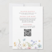 Invitation Code QR bébé en fleurs fête de bébé fille sauvage (Dos)