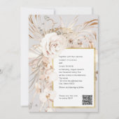 Invitation Code QR, beige élégant aquarelle mariage floral I (Devant)
