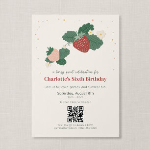 Invitation Code QR Berry Sweet Anniversaire de la Fraise