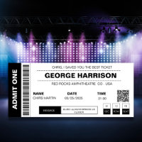Code QR Billet De Concert Minimaliste Noir Et Blan