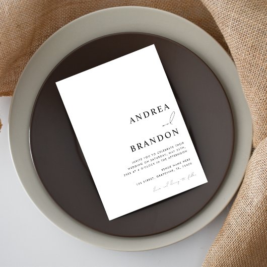 Invitation Code QR blanc contemporain tout en un Mariage