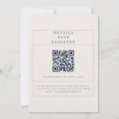 Invitation Code QR bleu classique Détail RSVP Registre Mariag (Dos)