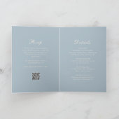 Invitation Code QR bleu classique élégant pour mariage (Intérieur)