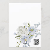 Invitation code QR Blue Floral "Something Blue" Réception de (Dos)