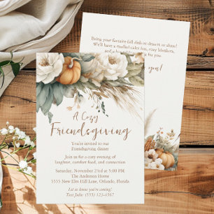 Invitation Code QR Boho Fête des amis de Pâques neutre Floral