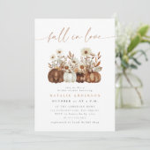 Invitation Code QR Boho Floral Automne Tout-en-Un pour Enterr (Debout devant)