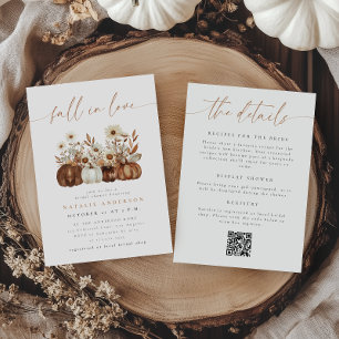 Invitation Code QR Boho Floral Automne Tout-en-Un pour Enterr