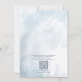 Invitation Code QR Botanique de verdure bleu poussiéreux Aqua (Dos)