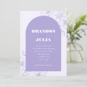 Invitation Code QR botanique floral d'arche de lilas lavande  (Debout devant)