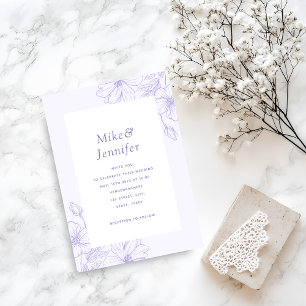 Invitation Code QR botanique floral lavande lilas dessiné