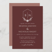 Invitation Code QR Botanogramme Mariage Bourgogne (Devant / Derrière)