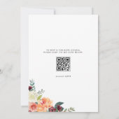 Invitation Code QR Bouquet Floral d'Automne Brunch de Mariage (Dos)