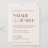 Invitation Code QR Brun Chocolat Élégant Mariage Vieille Fort (Devant)