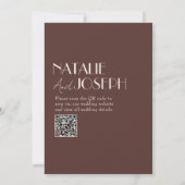 Invitation Code QR Brun Chocolat Élégant Mariage Vieille Fort (Dos)