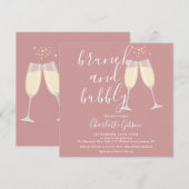 Invitation Code QR Bubbly Brunch Rose Poussiéreux pour Enterr (Devant / Derrière)