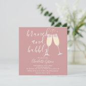 Invitation Code QR Bubbly Brunch Rose Poussiéreux pour Enterr (Debout devant)