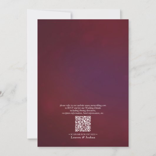 Invitation Code QR Burgundy Blush Floral Aquarelle Script (Dos)