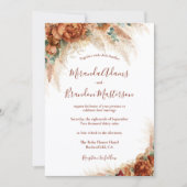 Invitation Code QR Calligraphie Florale ÉléganteMariage Bohèm (Devant)