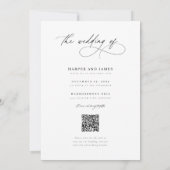 Invitation Code Qr Calligraphie Photo Mariage Romantique (Dos)