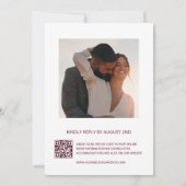 Invitation Code QR | Cerisiers en Fleurs Mariage Rose Blanc (Dos)