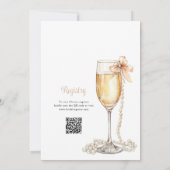 Invitation Code QR Champagne pour le déjeuner des demoiselles (Dos)