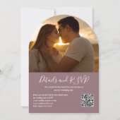 Invitation Code QR Chic Mauve Verdure Photo Arche Mariage (Dos)